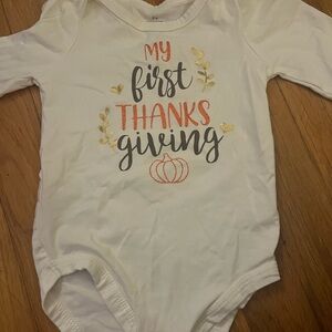 Baby Starters White and Gold Thanksgiving Bodysuit